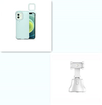 HKM-736211 Selfie Flashing Mobile Phone Case with Adjustable Fill Light Stand for iPhone 7 Plus, X, XR, 11, 12