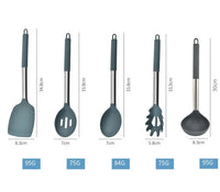 HKM-736211 Stainless Steel and Silicone Kitchenware Set for Versatile Cooking and Baking