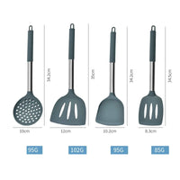 HKM-736211 Stainless Steel and Silicone Kitchenware Set for Versatile Cooking and Baking