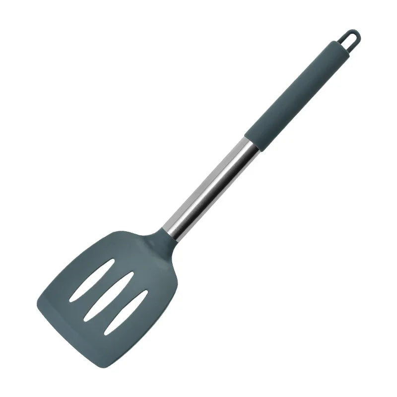 HKM-736211 Stainless Steel and Silicone Kitchenware Set for Versatile Cooking and Baking