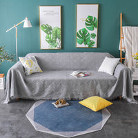 HKM-736339 Chenille Cotton Slipcover for Full Sofa with Blanket Cushion Cover in Various Colors