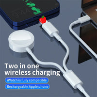HKM-736403 2-in-1 USB C Wireless Charger for Apple Watch and iPhone, Magnetic Fast Charging for Series 7 SE 6 5 4 3 2 1