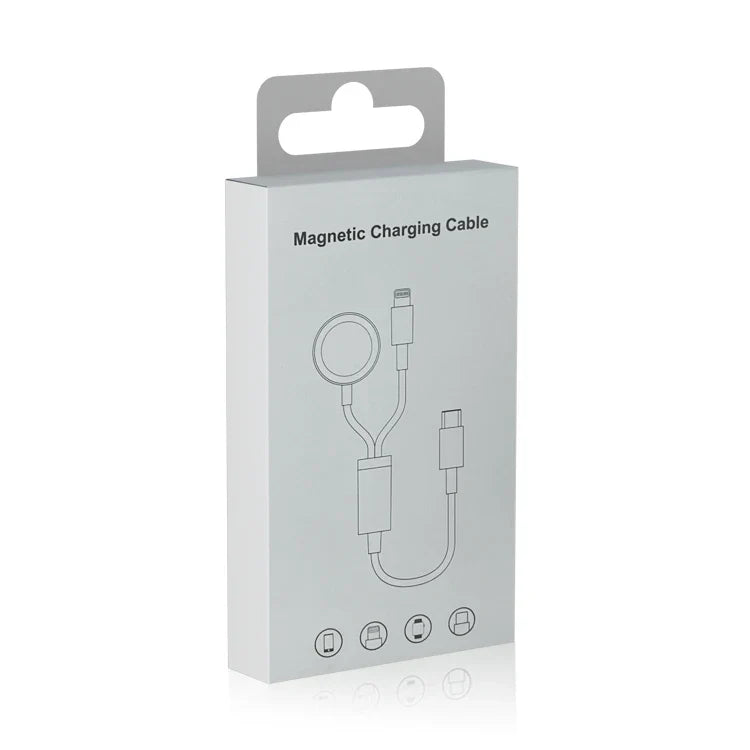 HKM-736403 2-in-1 USB C Wireless Charger for Apple Watch and iPhone, Magnetic Fast Charging for Series 7 SE 6 5 4 3 2 1