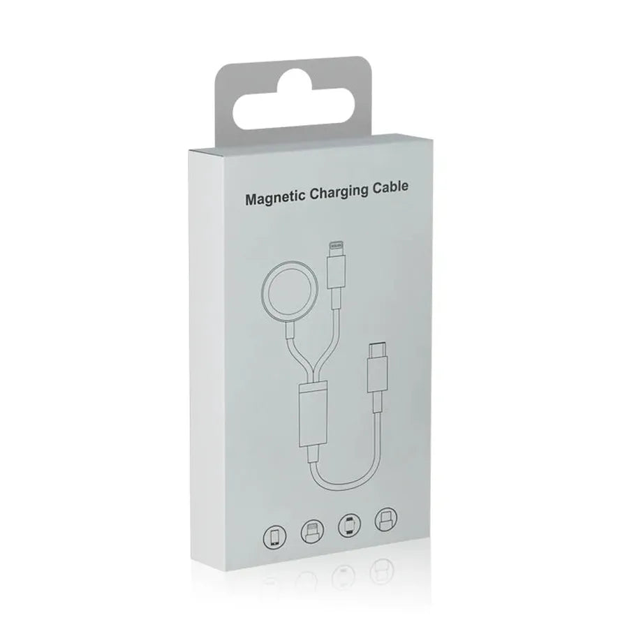 HKM-736403 2-in-1 USB C Wireless Charger for Apple Watch and iPhone, Magnetic Fast Charging for Series 7 SE 6 5 4 3 2 1