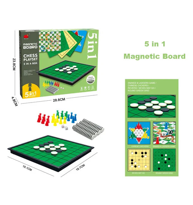 HKM-736467 Folding Magnetic Reversi Go Game and Chinese Chess Mini Board Set