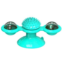HKM-7365565 Interactive Catnip Windmill Toy with LED Light and Suction Cup for Indoor Cats