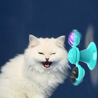 HKM-7365565 Interactive Catnip Windmill Toy with LED Light and Suction Cup for Indoor Cats