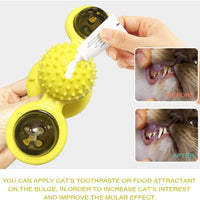 HKM-7365565 Interactive Catnip Windmill Toy with LED Light and Suction Cup for Indoor Cats