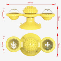 HKM-7365565 Interactive Catnip Windmill Toy with LED Light and Suction Cup for Indoor Cats