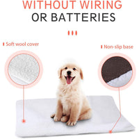 HKM-7366333 Self-Heating Pet Bed Cushion with Berber Fleece, 60x45CM, for Dogs and Cats