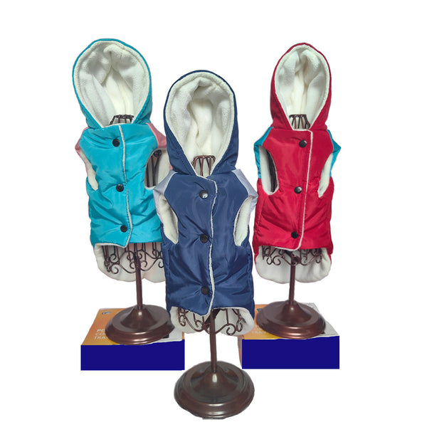 HKM-7366717 Warm Hooded Dog Clothes in Various Colors and Sizes