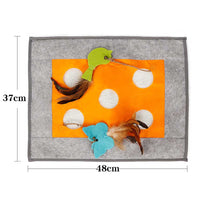 HKM-7367357 Cozy Felt Fabric & Wool Pet Play Mat with Non-Slip Bottom - 48x37cm