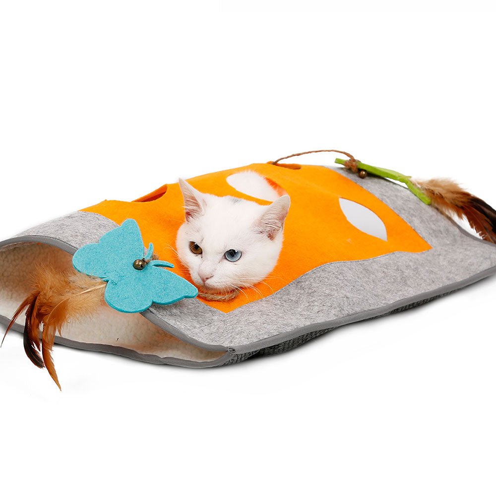 HKM-7367357 Cozy Felt Fabric & Wool Pet Play Mat with Non-Slip Bottom - 48x37cm
