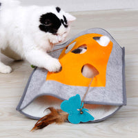 HKM-7367357 Cozy Felt Fabric & Wool Pet Play Mat with Non-Slip Bottom - 48x37cm