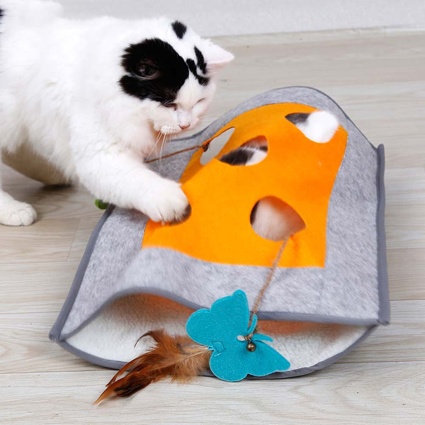 HKM-7367357 Cozy Felt Fabric & Wool Pet Play Mat with Non-Slip Bottom - 48x37cm