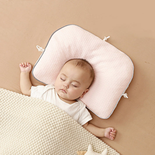 HKM-736787 Baby Head Shaping Memory Foam Pillow for Infants - Ages 0-24 Months, Soft Cotton Cover, Breathable Mesh Back