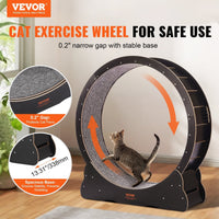 HKM-7368893 Large Cat Exercise Wheel for Indoor Use - 43.3" Wooden Treadmill with Noise Reduction and Safety Features