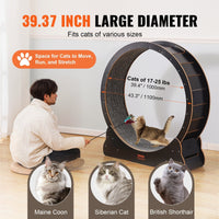 HKM-7368893 Large Cat Exercise Wheel for Indoor Use - 43.3" Wooden Treadmill with Noise Reduction and Safety Features