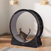 HKM-7368893 Large Cat Exercise Wheel for Indoor Use - 43.3" Wooden Treadmill with Noise Reduction and Safety Features
