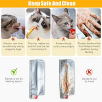 HKM-7369533 Multifunctional Cat Strip Feeder with Mixing Spoon for Liquid Snacks and Wet Food