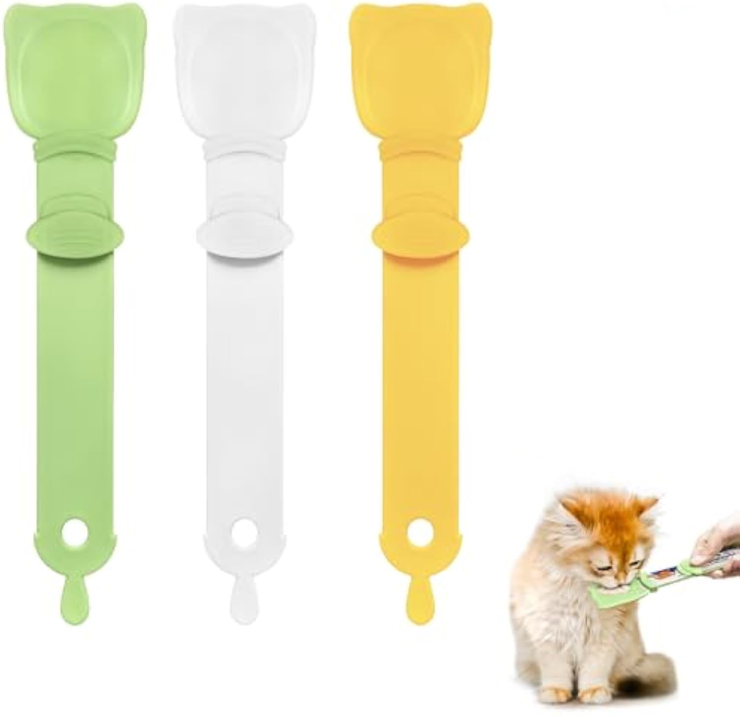 HKM-7369533 Multifunctional Cat Strip Feeder with Mixing Spoon for Liquid Snacks and Wet Food