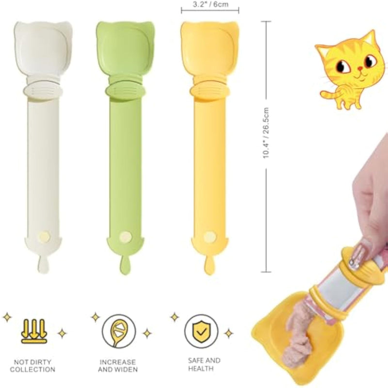 HKM-7369533 Multifunctional Cat Strip Feeder with Mixing Spoon for Liquid Snacks and Wet Food