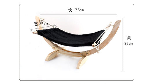 HKM-7369661 Wooden Cat Hammock Bed for Cozy Relaxation and Easy Setup