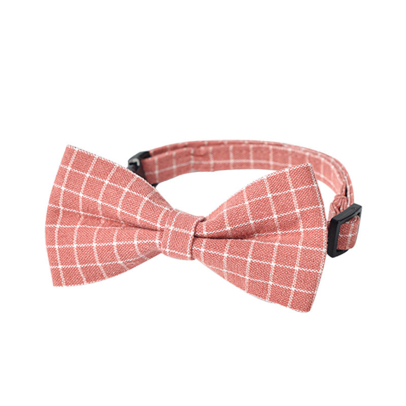 HKM-7370301 Classic British Style Child Pet Dog Bow Tie in Red, Dark Blue, Pink, and Gray