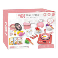 HKM-737171 Pretend Play Cooking Kitchen Toy Set for Kids Ages 2-13, Plastic Cooking Tools and Accessories