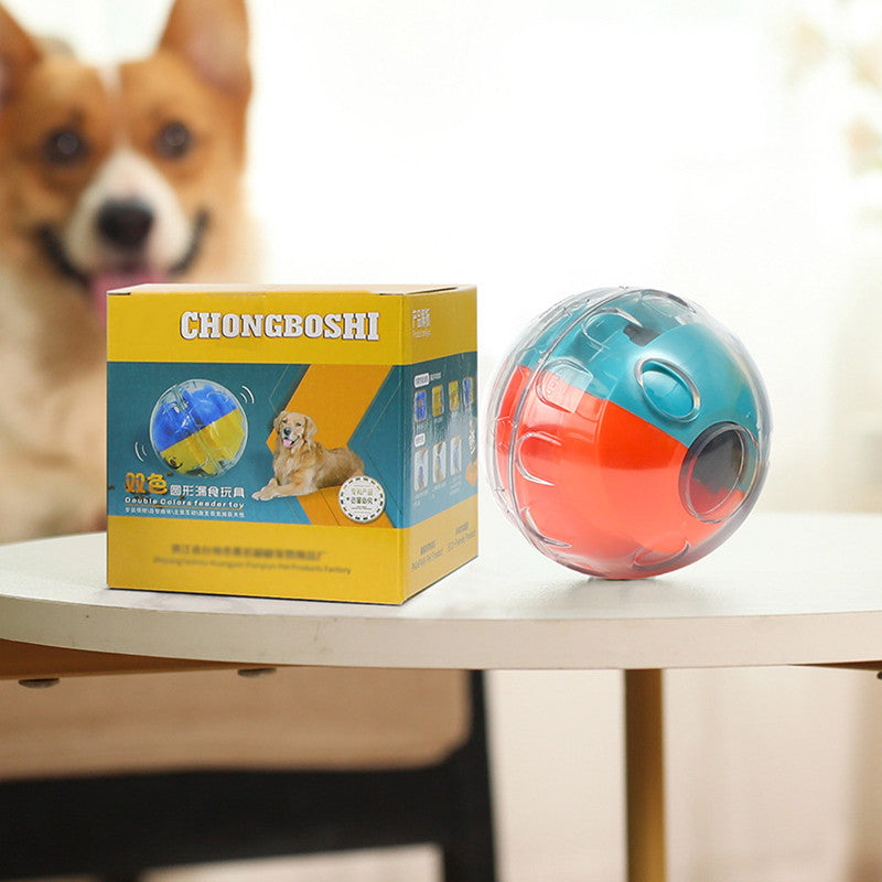 HKM-7371837 Adjustable Tumbler Dog Toy in Green/Orange & Yellow/Blue for Interactive Play