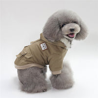 HKM-7372221 Warm Cotton Dog Hoodie Coat for Small Breeds - Ideal for Autumn and Winter