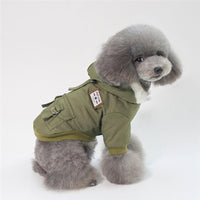 HKM-7372221 Warm Cotton Dog Hoodie Coat for Small Breeds - Ideal for Autumn and Winter