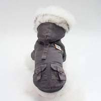 HKM-7372221 Warm Cotton Dog Hoodie Coat for Small Breeds - Ideal for Autumn and Winter