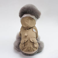 HKM-7372221 Warm Cotton Dog Hoodie Coat for Small Breeds - Ideal for Autumn and Winter