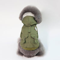 HKM-7372221 Warm Cotton Dog Hoodie Coat for Small Breeds - Ideal for Autumn and Winter