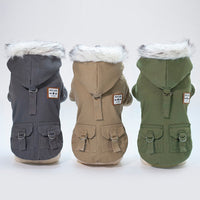 HKM-7372221 Warm Cotton Dog Hoodie Coat for Small Breeds - Ideal for Autumn and Winter