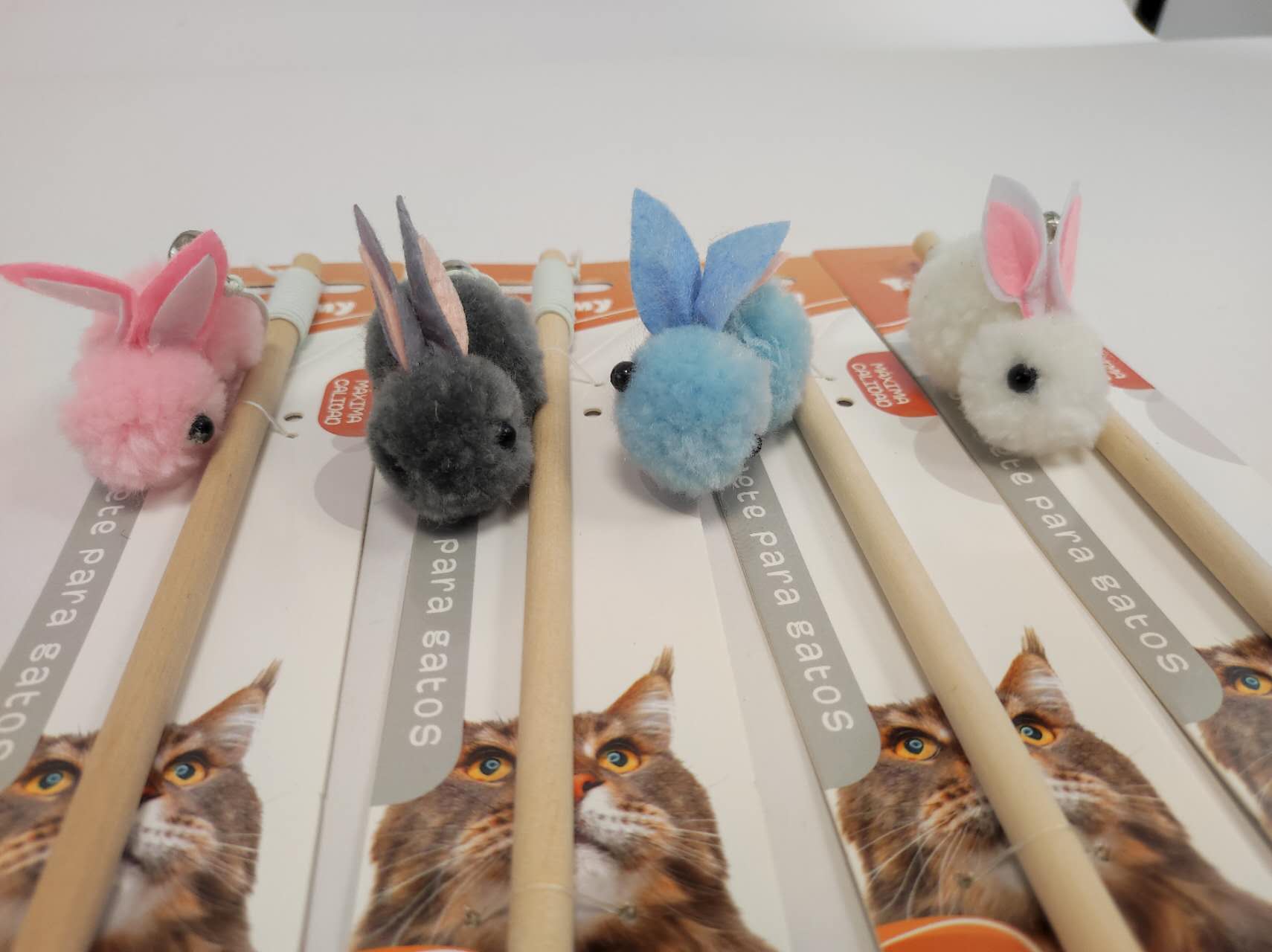 HKM-7372861 Interactive Little Furry Rabbit Cat Teaser Toy for Playful Felines
