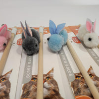 HKM-7372861 Interactive Little Furry Rabbit Cat Teaser Toy for Playful Felines