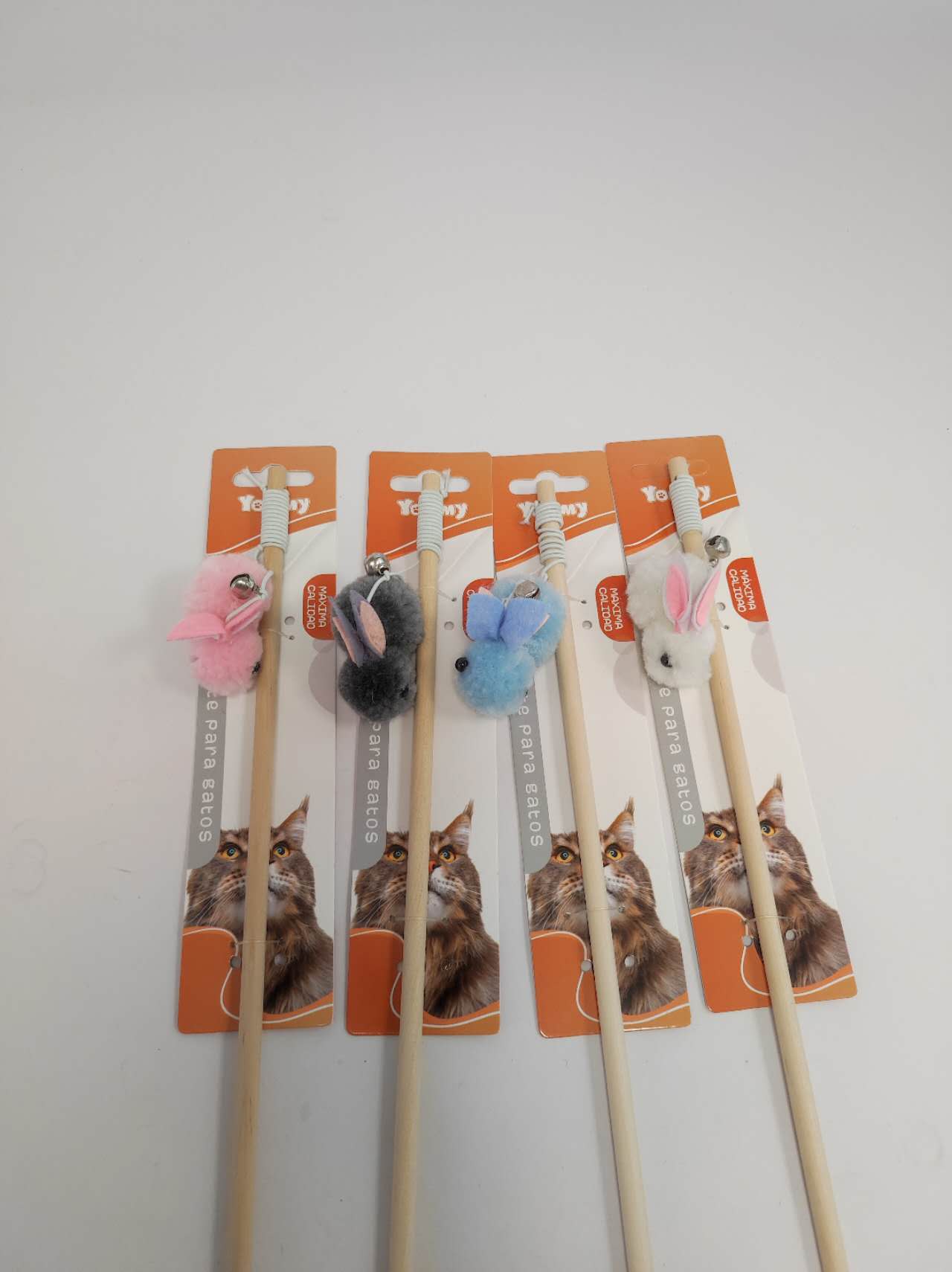 HKM-7372861 Interactive Little Furry Rabbit Cat Teaser Toy for Playful Felines