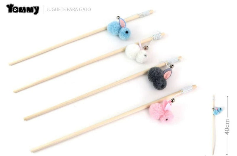 HKM-7372861 Interactive Little Furry Rabbit Cat Teaser Toy for Playful Felines