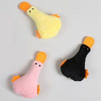 HKM-7375293 Plush Duck Cat and Dog Toy with Catnip and Squeaker for Interactive Play