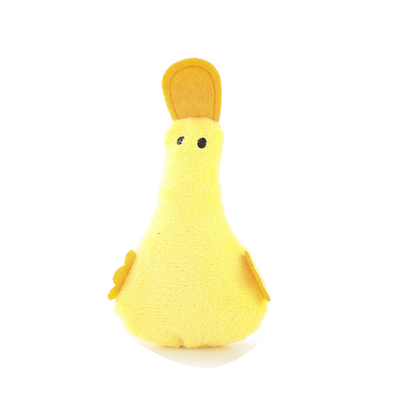 HKM-7375293 Plush Duck Cat and Dog Toy with Catnip and Squeaker for Interactive Play
