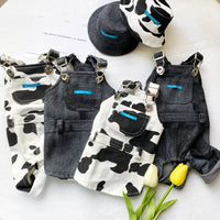 HKM-7375421 Cozy Cow Print Teddy Bear Suspenders for Pets - Various Sizes Available