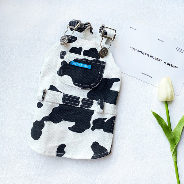 HKM-7375421 Cozy Cow Print Teddy Bear Suspenders for Pets - Various Sizes Available