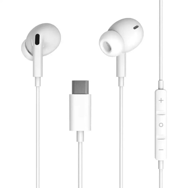 HKM-737555 Wired USB-C Earphones with In-Ear Design for Hands-Free Listening and Calls