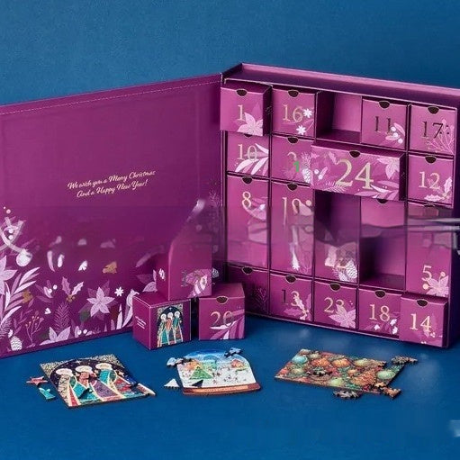 HKM-737619 24-Day Christmas Puzzle Advent Calendar – 25x25x5cm – Engaging Countdown Experience