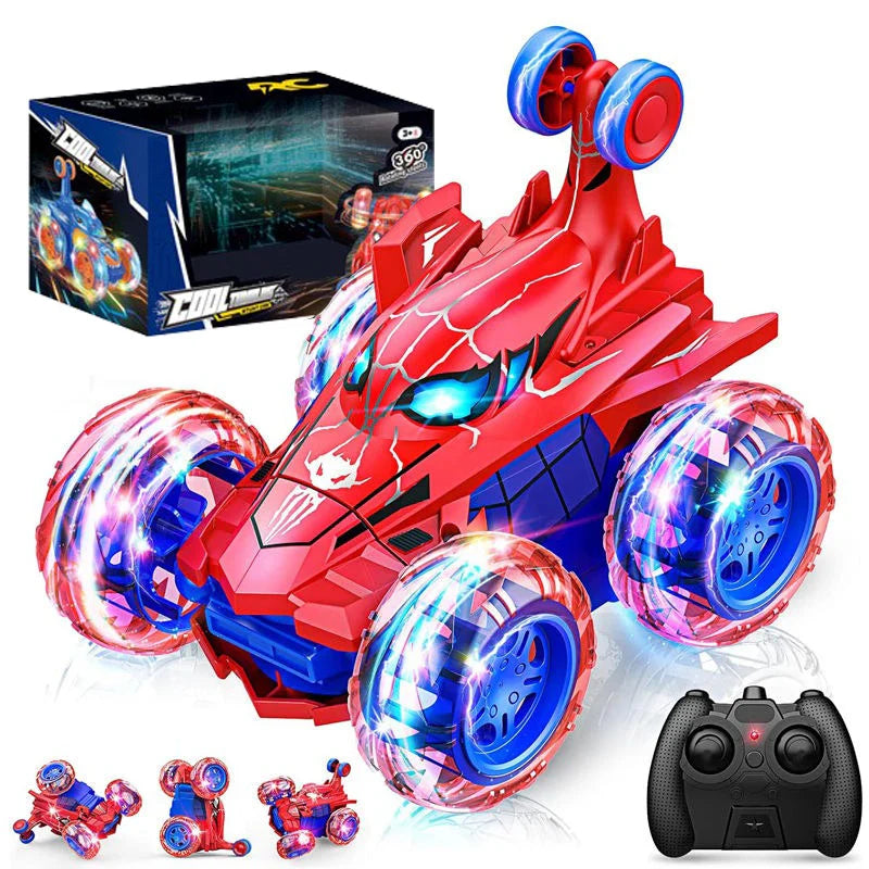 HKM-737619 360 Degree Rotating RC Stunt Car with Wheel Lights - Off Road Remote Control Vehicle