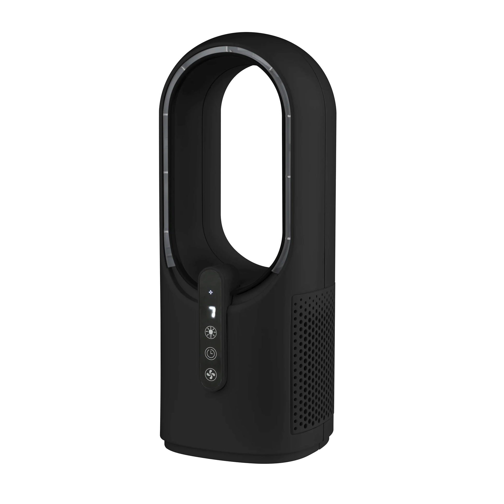 HKM-737683 Bladeless Tower Fan with Type-C Recharge, Night Light and Multiple Speed Settings