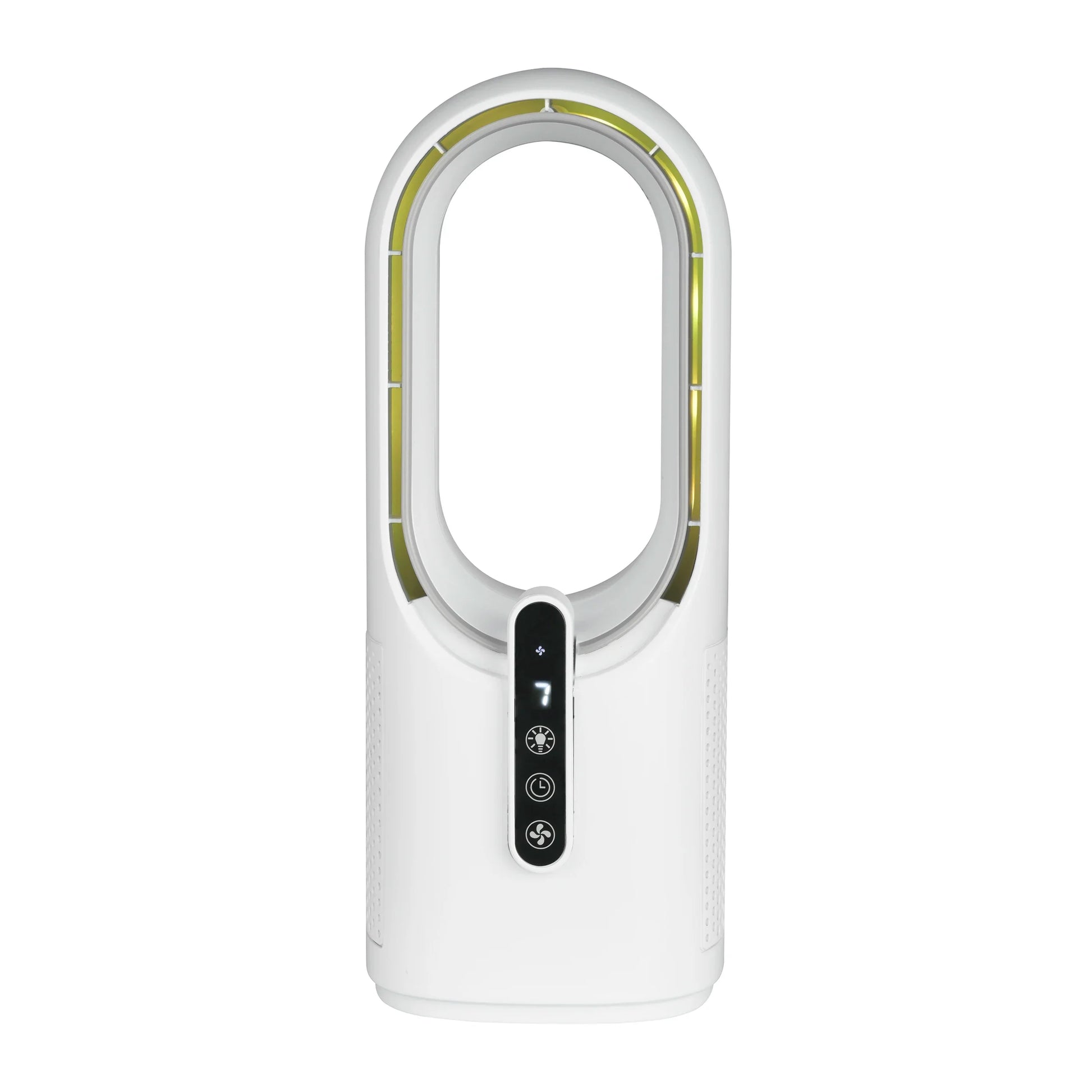 HKM-737683 Bladeless Tower Fan with Type-C Recharge, Night Light and Multiple Speed Settings