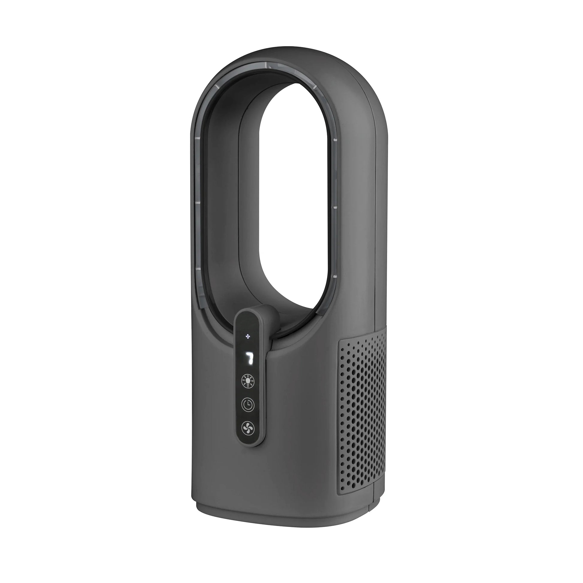 HKM-737683 Bladeless Tower Fan with Type-C Recharge, Night Light and Multiple Speed Settings